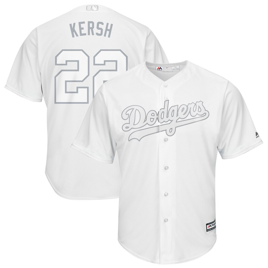 Men's Los Angeles Dodgers #22 Clayton Kershaw "Kersh" Majestic White 2019 Players' Weekend Replica Player Stitched MLB Jersey